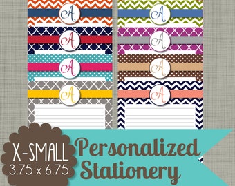 Personligt brevpapper med initialer {Utskrivbart} - Storlek X-Small 3,75 x 6,75" PDF