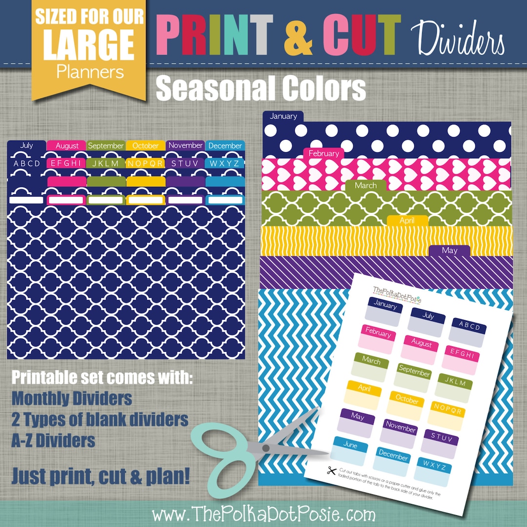 Print &amp; Cut Dividers - Sized for Our Large Planners - Seasonal Design ...