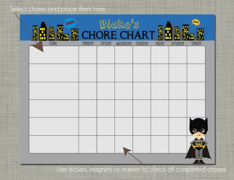 Chore Sticker Chart Printable