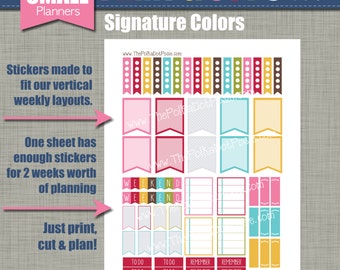 Print & Cut Stickers - Size for our Small Planners - Signature Design - Instant Download