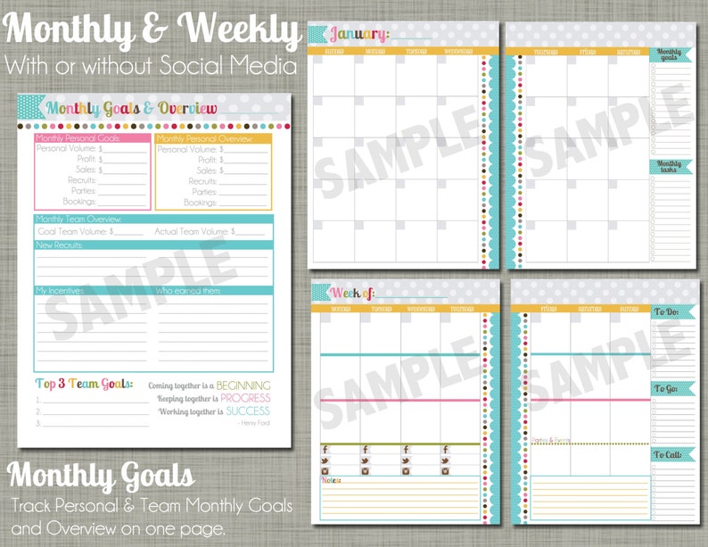 Direct Sales Planner {Printable} Set - Sized Small 5.5" x 8.5" PDF bild 2
