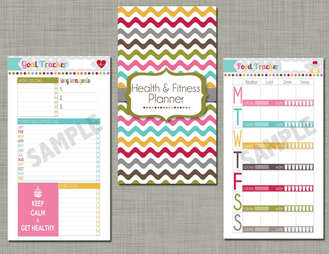 Health and Fitness Planner printable Set Sized X-small - Etsy