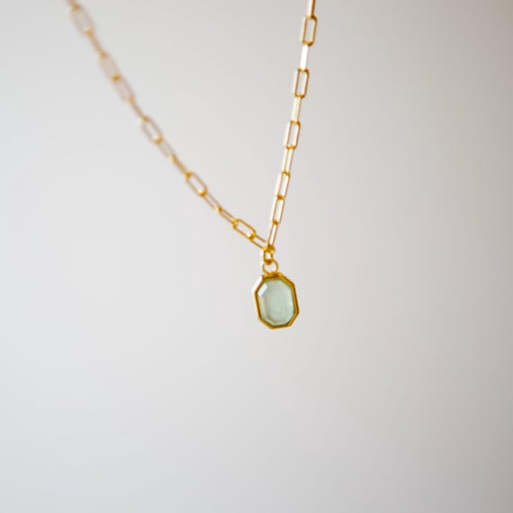 Green Aventurine Gemstone Pendant Necklace, Daint… - image 6