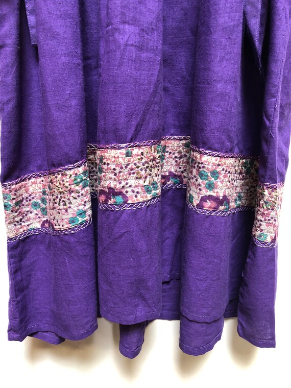 Vintage indian  cotton dress purple deadstock - image 4