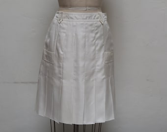 Yves Saint Laurent Silk Skirt white