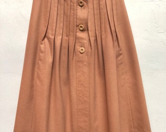 Vintage Courreges beige wool skirt