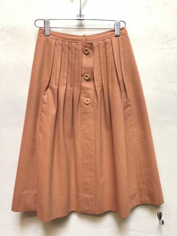Vintage Courreges beige wool skirt