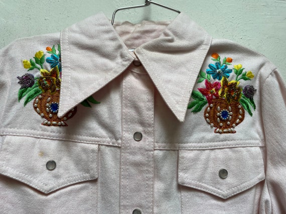 Vintage embroidery 70s jacket hippie deadstock - image 5