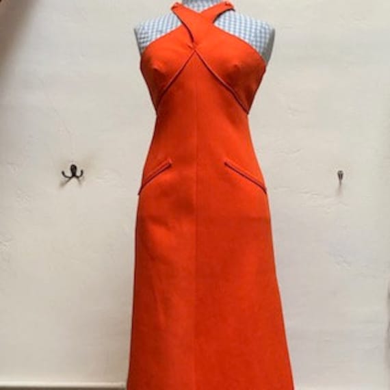 vintage courreges dress orange 70s