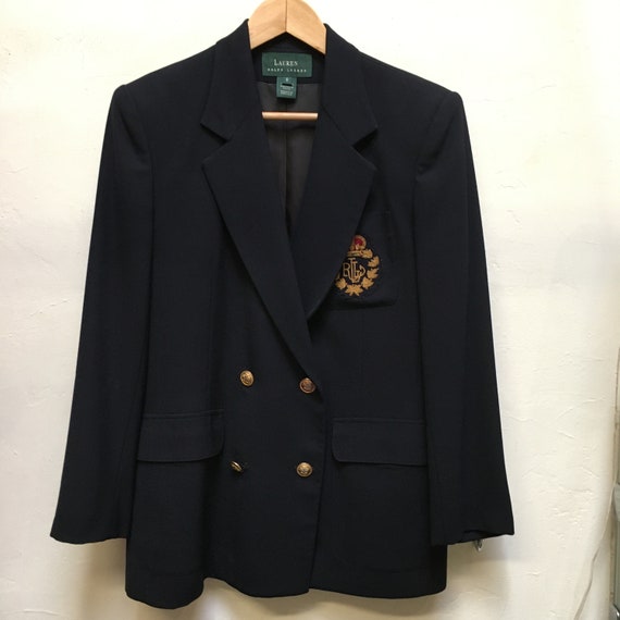 Vintage Ralph Lauren Navy blazer jacket 80s 90s sz