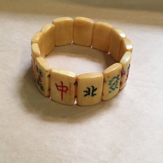 Vintage mahjong bracelet 70s
