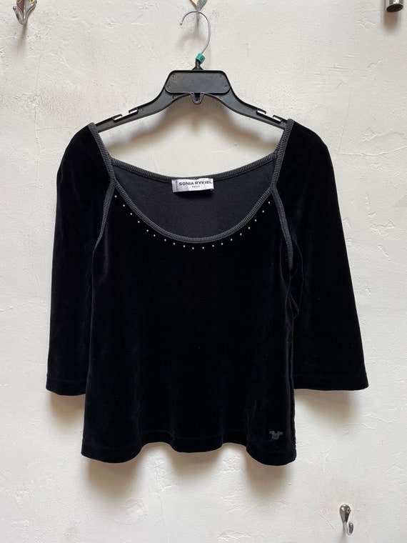 Sonia Rykiel velvet sweater top black