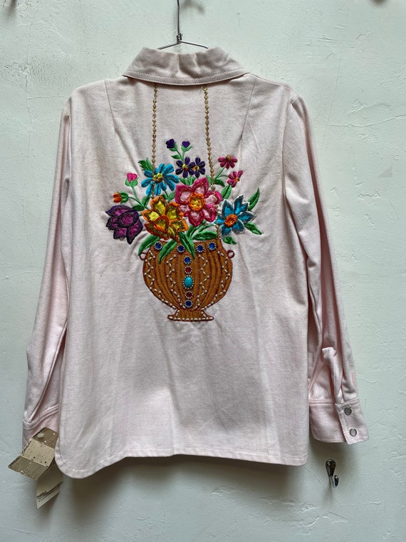 Vintage embroidery 70s jacket hippie deadstock - image 2