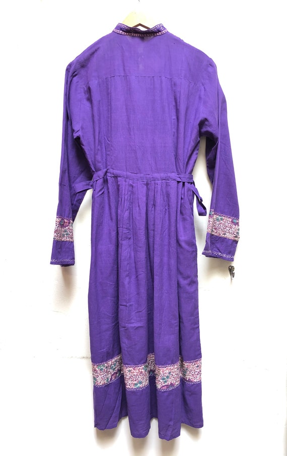Vintage indian  cotton dress purple deadstock - image 3