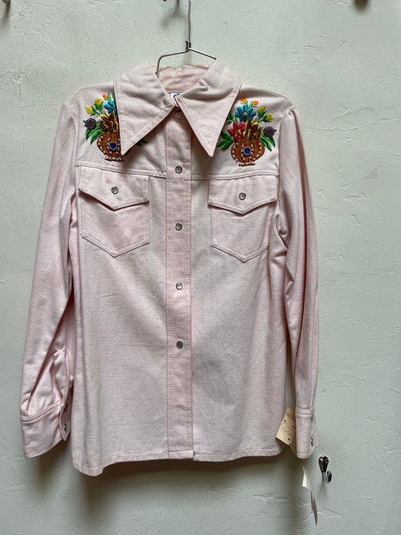 Vintage embroidery 70s jacket hippie deadstock - image 1