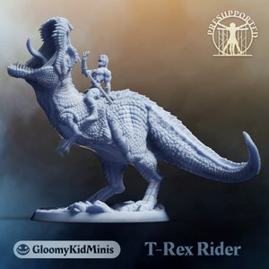 T-Rex and Rider by GloomyKidMinis | Resin Print only | Dinosaur