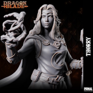 Primal Female Wizard Thorry | RPG | Tabletop | Spellcaster | Mini | Miniatures | Dragon Blade Set | Magic