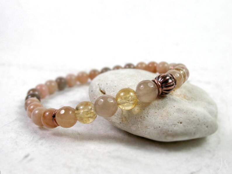 copper Good Fortune November birthstone Sunstone Prosperity healing Sacral Chakra meditation Citrine Bracelet Solar Plexus Chakra