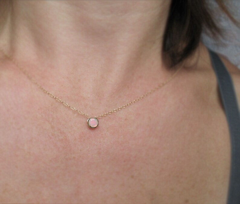 Gift for Her Dainty Welo Fire Opal Pendant Opal Jewelry October Birthstone Gift Ethiopian Opal Necklace Minimalist Wedding Jewellery
