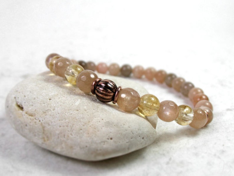 copper Good Fortune November birthstone Sunstone Prosperity healing Sacral Chakra meditation Citrine Bracelet Solar Plexus Chakra