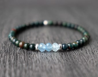 Aquamarine and bloodstone necklace online
