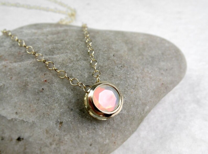 Gift for Her Dainty Welo Fire Opal Pendant Opal Jewelry October Birthstone Gift Ethiopian Opal Necklace Minimalist Wedding Jewellery