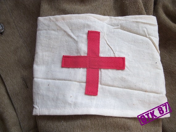 VINTAGE Original RED CROSS armband from Czech army