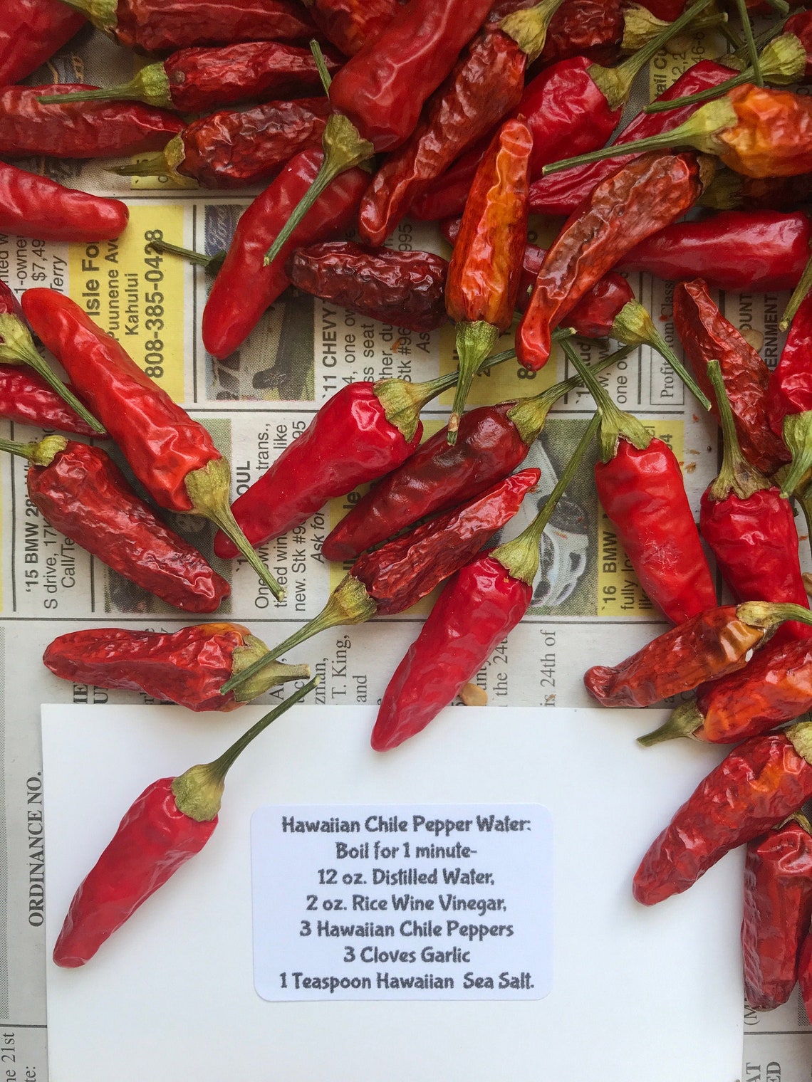 Dried Whole Hawaiian Chili Peppers/dried Peppers/ten Whole Etsy