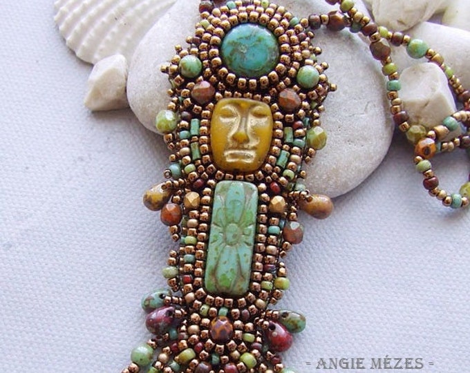 Bead Embroidery Necklace DIY Kit and Tutorial, Bead Embroidered