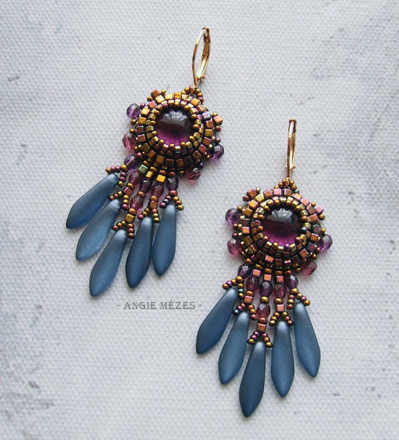 Bead Embroidery Earrings DIY Kit Bead Embroidered Earrings Etsy