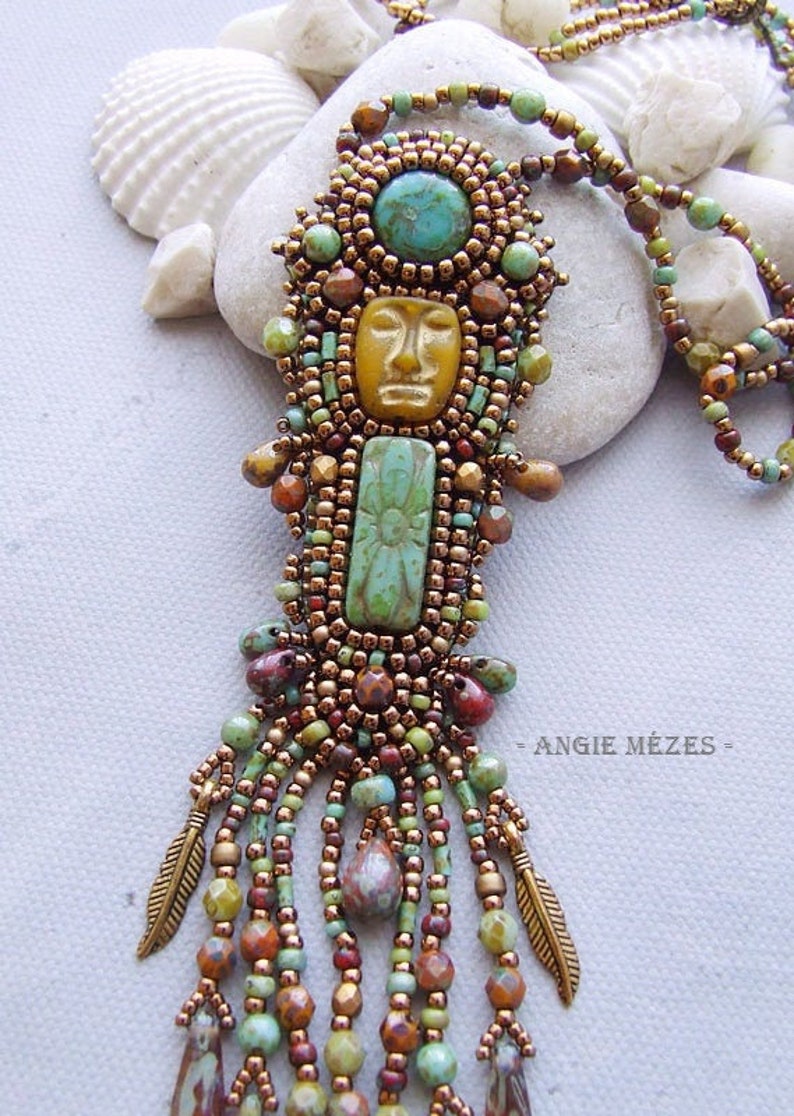 Bead Embroidery Necklace DIY Kit and Tutorial Bead Etsy