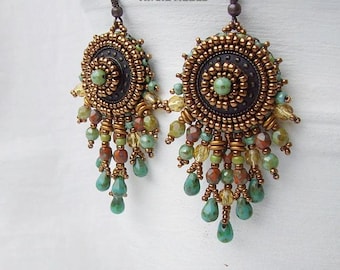 Ella Earrings Tutorial, Bead Embroidered Earrings Pattern