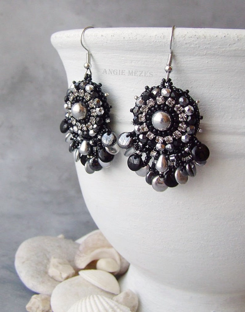 Bead Embroidery Earrings Kit Bead Embroidered Earring DIY Etsy