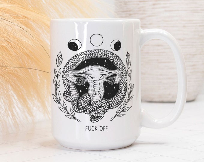 Uterus Mug with Snake - F Off - 15oz Coffee Mug