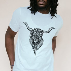 Highland Cow T Shirt - Highland Cow Shirt - Scottish Cattle Tee - Longhorn Bull Tshirt - Highlander Gift