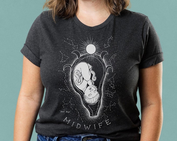 Midwife T Shirt - Constellations & Moons