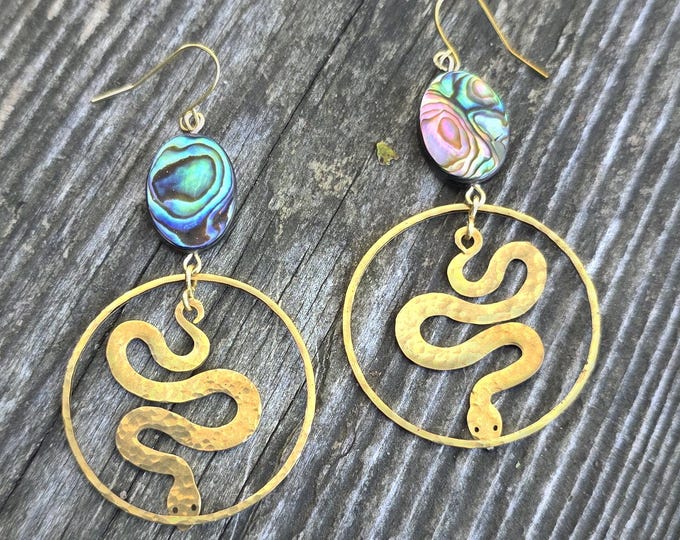 Abalone and Snake Earring