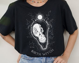 Birth Witch T Shirt - Constellations & Moons