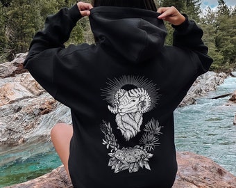 Ram, Sage, and Pine Hoodie - Print on Back