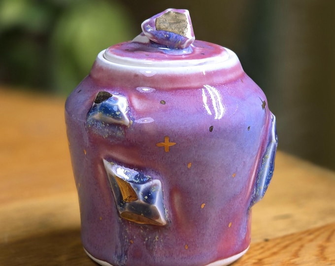 Small Crystal Jar Urn - Pink Opal