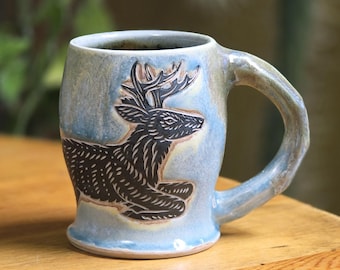 Leaping Deer Mug - Blue