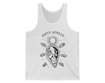 Birth Worker Tank Top - Crystal Womb - Midwife Tank - Midwife Shirt - Birth OBGYN Shirt Design - Doula Clothing Gift