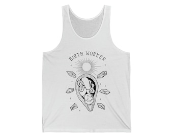 Birth Worker Tank Top - Crystal Womb - Midwife Tank - Midwife Shirt - Birth OBGYN Shirt Design - Doula Clothing Gift