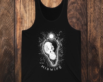 Midwife Tank Top - Constellations & Moons - Midwife Shirt - Birth Worker OBGYN - Doula Clothing Gift