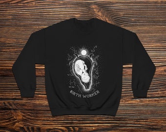Birth Worker Sweatshirt - Constellations & Moons - Midwife Shirt - Birth OBGYN Design - Doula Clothing Gift
