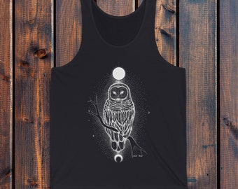 Owl Tank Top - The Celestial Owl Tank - Tee TShirt Shirt