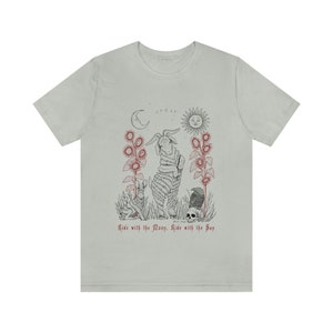 Black Phillip Pagan T-Shirt: Witchy Moon & Sun Design Silver