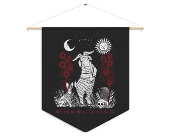 Rise with the Moon, Rise with the Sun - Black Pennant Banner