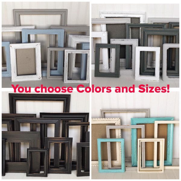 Set Of 7 Frames WITH glass n backing- You choose SIZING & COLORS, Gallery Wall Set, Gallery Wall, Nursery Decor, Wall Hanging, Boho Wall Art