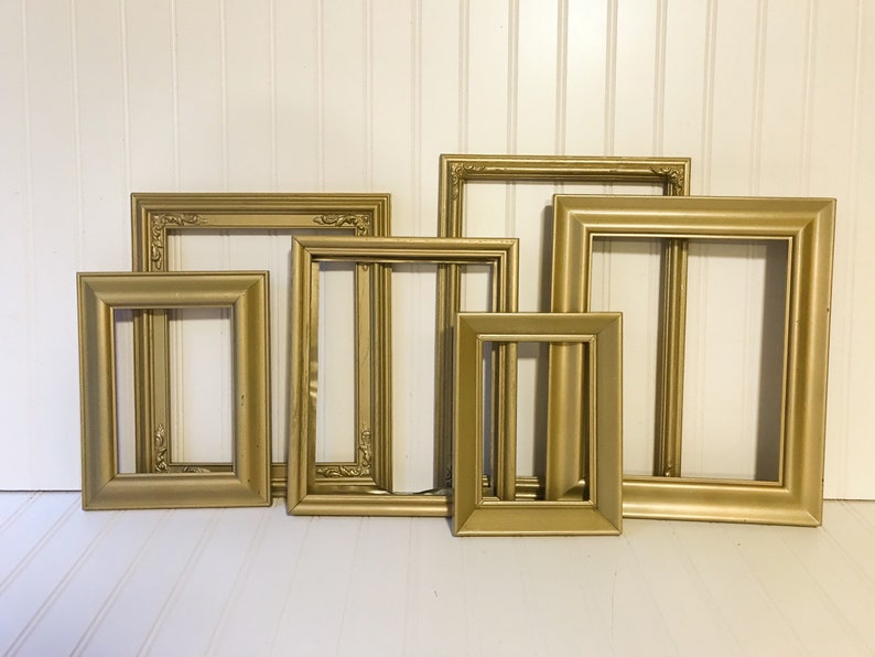 The Golden Eagle Gallery Wall Decor, Vintage, Mid Century Modern, Bedroom Decor, Gold Frames, Picture Frame Set, Christmas gifts image 5